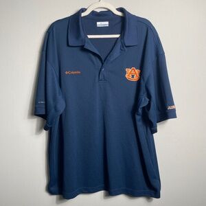 Columbia Men's Auburn Dark Blue Polo with Orange Accents
